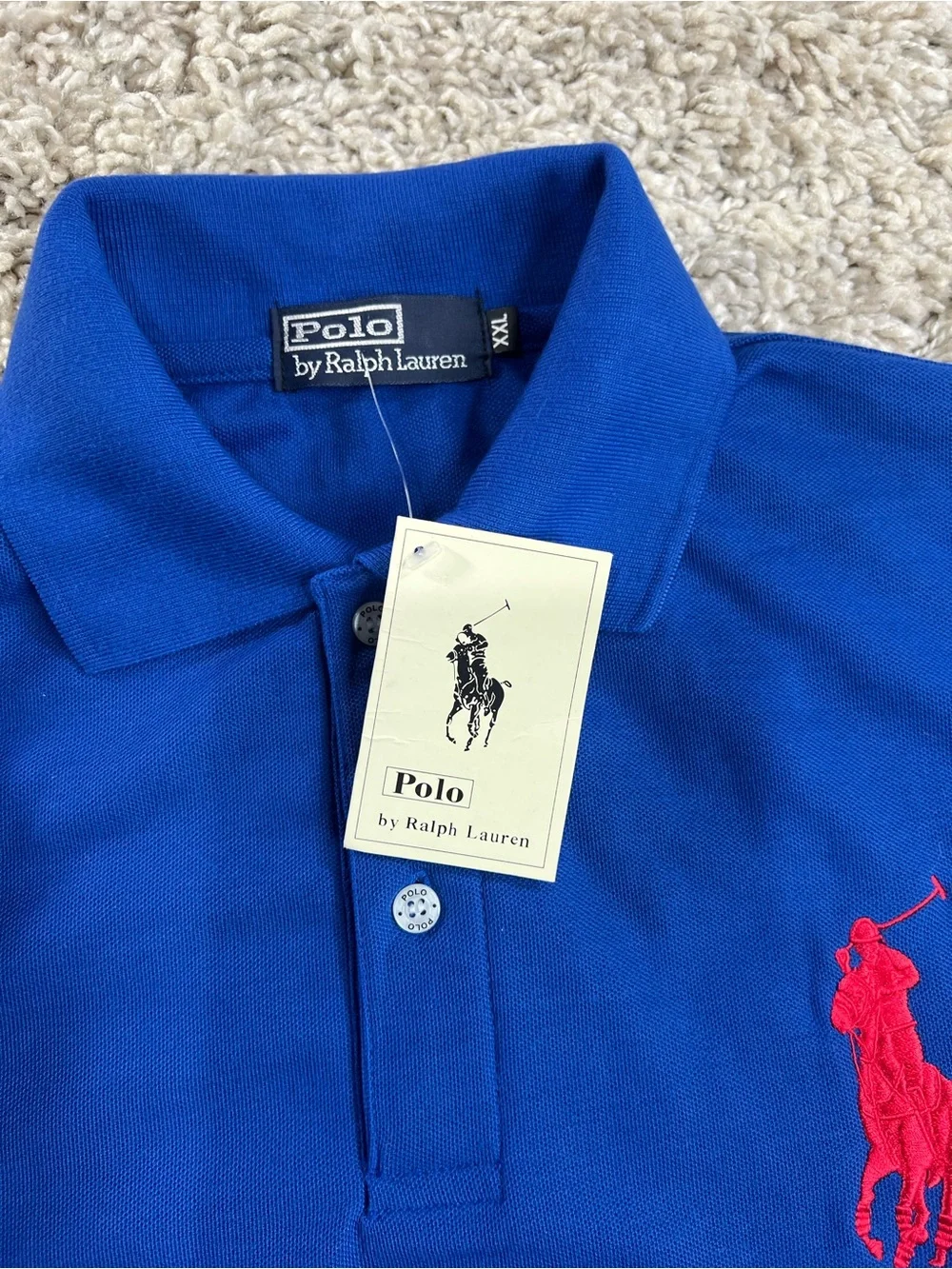 Ralph Lauren Men’s Royal Blue Polo with Large Red  Pony NWT